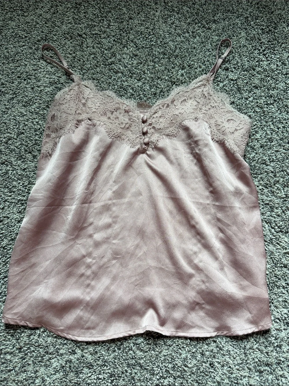 Abercrombie & Fitch blush pink satin lace camisole - Picture 1 of 3